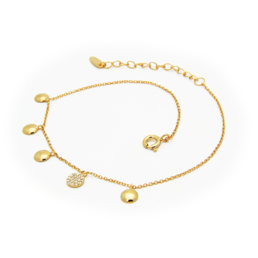 Mini Glimmering CZ Discs Anklet