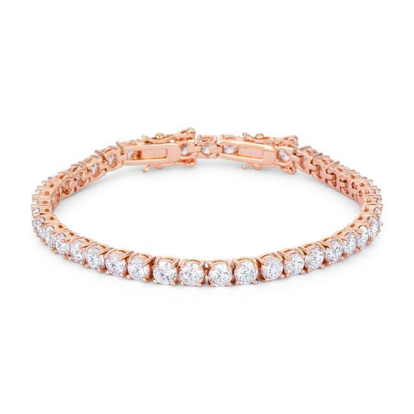 17.6 Ct Rose gold Tennis Bracelet with Shimmering Round Cubic Zirconia