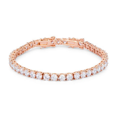 17.6 Ct Rose gold Tennis Bracelet with Shimmering Round Cubic Zirconia