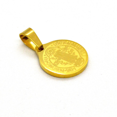 (4-2013-h9-4) Gold Plated Stainless Steel San Benito Pendant, 1".
