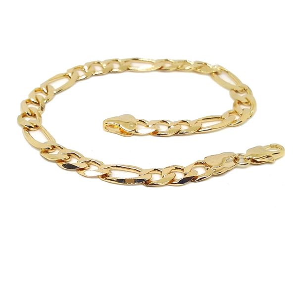 (1-0857-h5) Gold Filled Figaro Link Bracelet, 8".
