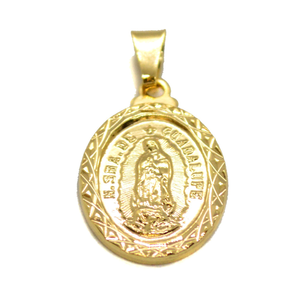 (1-2219-h8-1) Gold Overlay Guadalupe Pendant Necklace.