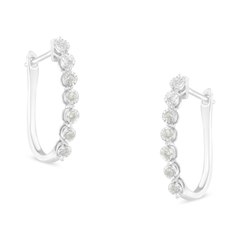 Sterling Silver 1/4ct TDW Rose-cut Diamond Hoop Earring (I-J,I3-Promo)