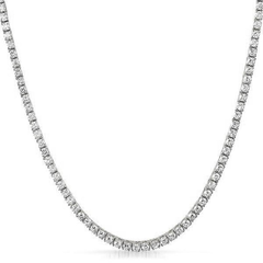 3MM 1 Row CZ Rhodium Tennis Chain