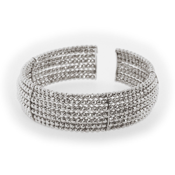 Rolling Diamond Cut Cuff Bangle