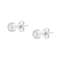 10K White Gold 1/4ct. TDW Diamond Bezel Stud Earrings (H-I,SI2-I1)