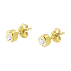 10K Yellow Gold 1/3ct. TDW Diamond Bezel Stud Earrings (H-I,SI2-I1)