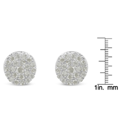 10K White Gold 0.5ct TDW Diamond Cluster Stud Earrings (I-J, I2-I3)