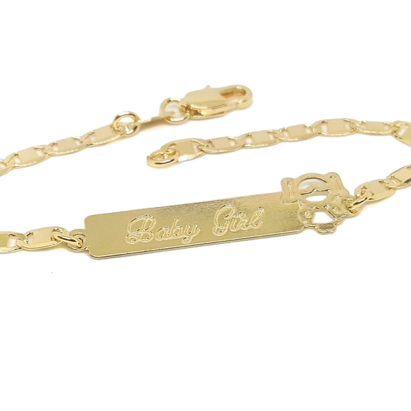 (1-0972-h5) Gold Filled Baby boy & Girl ID Bracelets, 6".