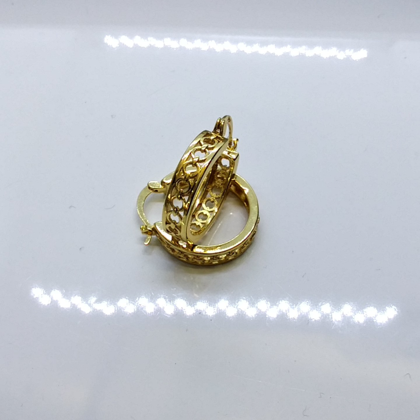 (1-2705-h9) Gold Overlay Circles Hoop, 25mm.