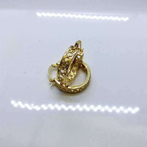 (1-2705-h9) Gold Overlay Circles Hoop, 25mm.