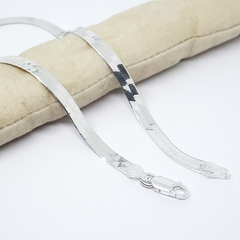 2-0116-h2 Sterling Silver Haring Bone Anklet, 5mm