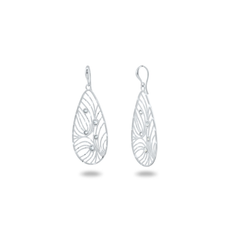 Italian Oval-Cut Intricate French Hook Earrings