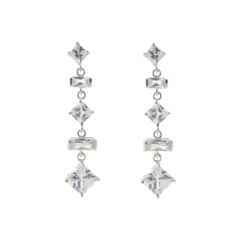 Multi Cut CZ Bridal Earrings