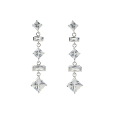 Multi Cut CZ Bridal Earrings