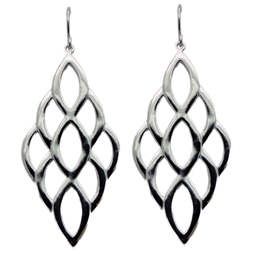 Sterling Silver Dangle Honeycomb Earring