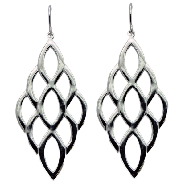 Sterling Silver Dangle Honeycomb Earring
