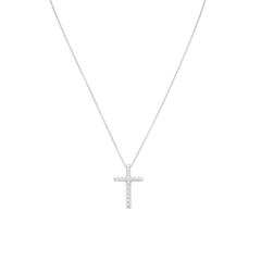 16" CZ Cross Necklace