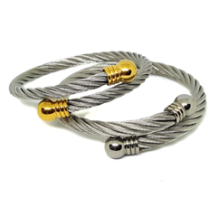 (4-5062-h6) Stainless Steel Cable Wire Bangle.