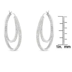 Sterling-Silver 1/2ct TDW Diamond Hoop Earrings (I-J, I3-Promo)