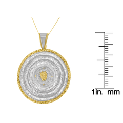 10K Two-Tone Gold 5 CTTW Diamond Lion Medallion Pendant Necklace (I-J, SI1-SI2)