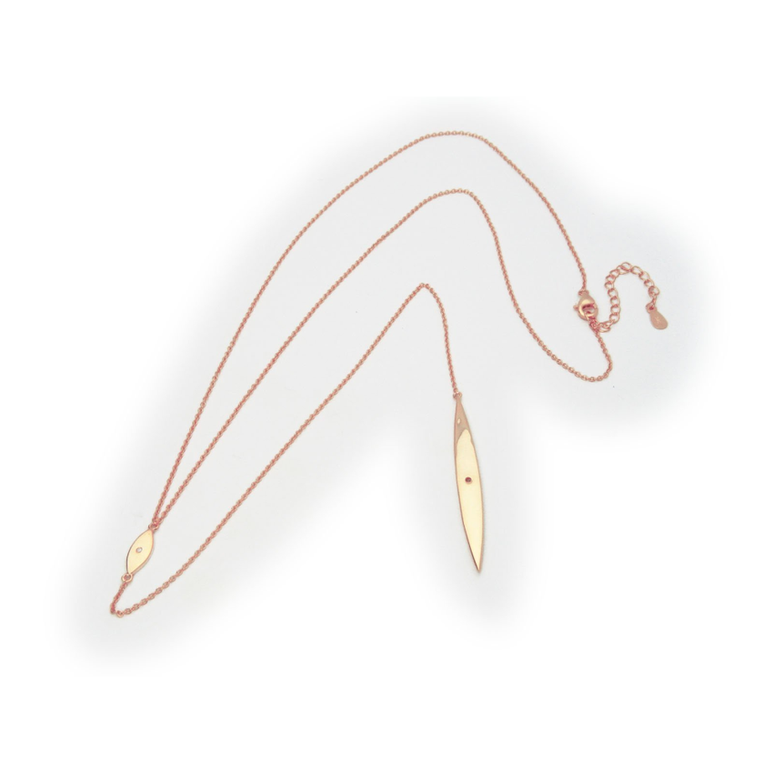 Starry Almond Pendant Lariat (Rose)