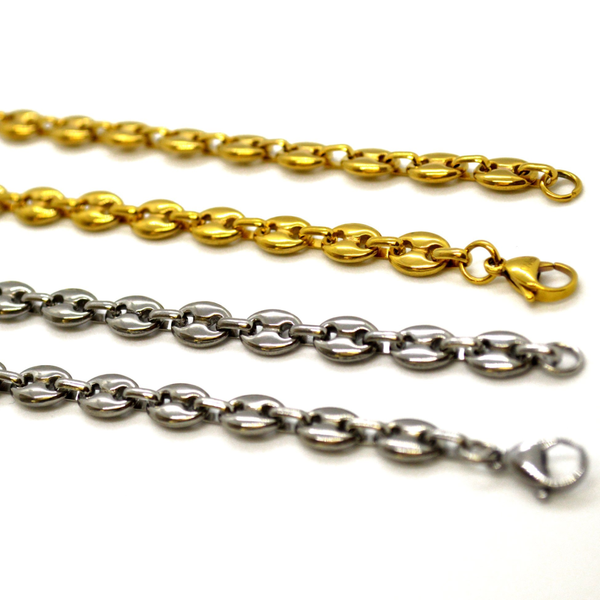 (4-3180-h9) Stainless Steel Solid Puff Marine Chain, 30".