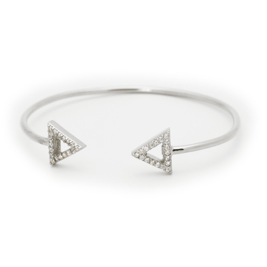 Triangle Cz Cuff Bangle