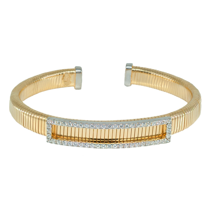 Golden Cz Tubo Gas Cuff Bangle