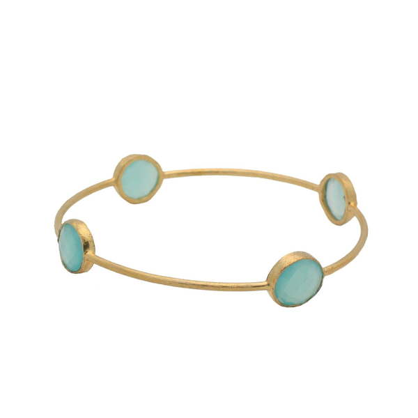 Milky Green Chalcedony Bangle