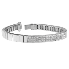 14K White Gold 2 1/8 CTTW Princess Cut Diamond Banded Bracelet (H-I, SI1-SI2)