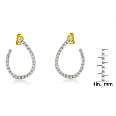 10K Yellow Gold 0.5 CTTW Diamond Hoop Earrings (H-I, I1-I2)