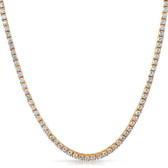 .925 Sterling Silver 4MM CZ Tennis Chain Rose Gold