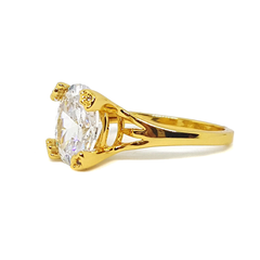 (MRIN-618-H6-3) 18kt Gold Overlay Solitaire Ring.