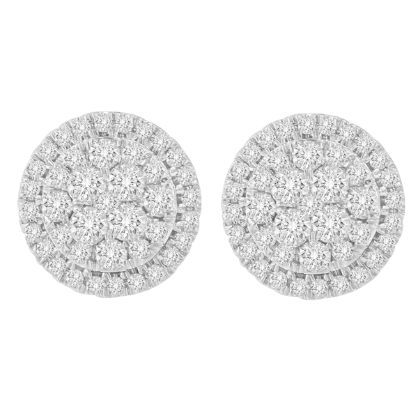 10K Yellow Gold 1.5 CTTW Composite Floral Diamond Stud Earrings (H-I, I2-I3)