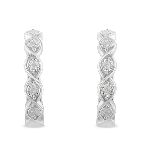 Sterling Silver 0.1ct TDW Rose-cut Diamond Hoop Earring (I-J,I3-Promo)