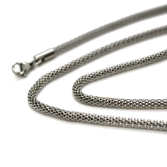 (4-3149-h9) Stainless Steel Round Mesh Chain, Unisex.