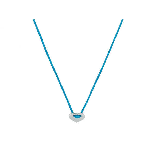 Teal Kindred Cord Mini Heart Choker Necklace (Gold)