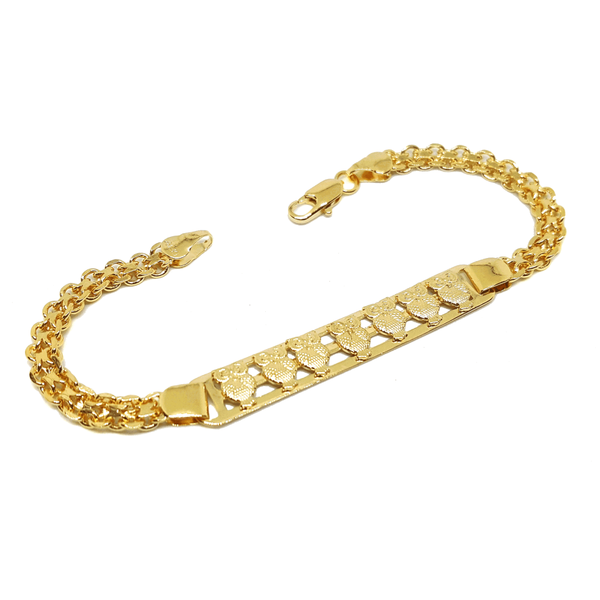 (1-0604-h7) Gold Filled Owls ID Bracelet, 7-1/2".
