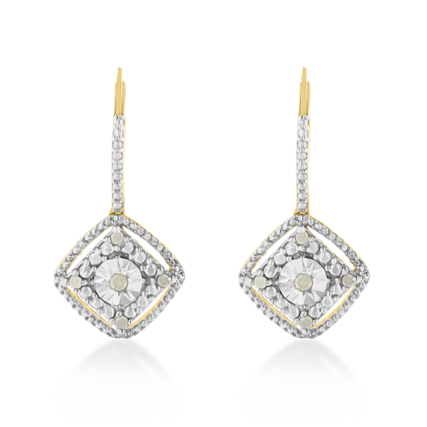 Yellow Plated Sterling Silver 0.25ct TDW Rose Diamond Dangle Earring (I-J,I2-I3)