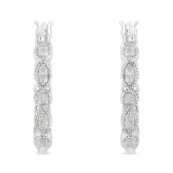 Sterling Silver 0.15ct TDW Diamond  Hoop Earring (I-J,I3-Promo)