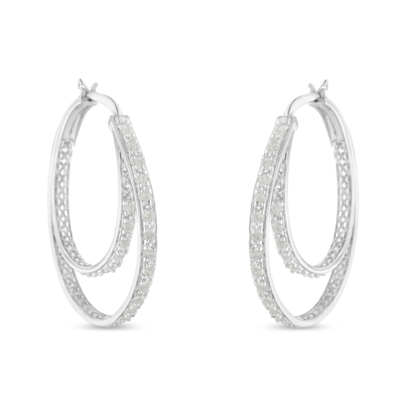 Sterling-Silver 1/2ct TDW Diamond Hoop Earrings (I-J, I3-Promo)