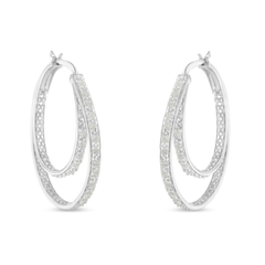 Sterling-Silver 1/2ct TDW Diamond Hoop Earrings (I-J, I3-Promo)