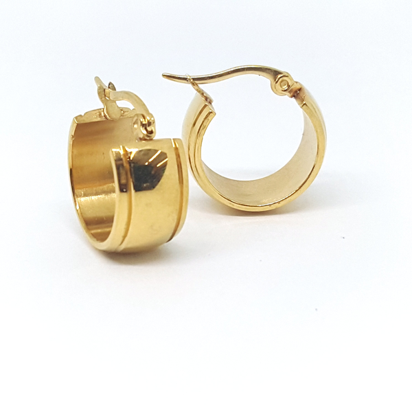 4-2250-h2 Gold Plated over Steel Hoop Earrings, 17mm