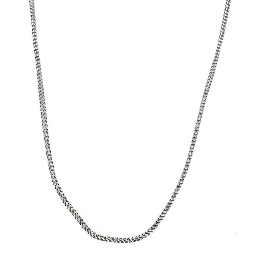 .925 Sterling Silver 1MM Franco Chain Rhodium