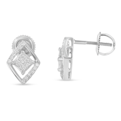 10k White Gold 1/3ct TDW Composite Multi Diamond Stud Earrings (I-J, I1-I2)