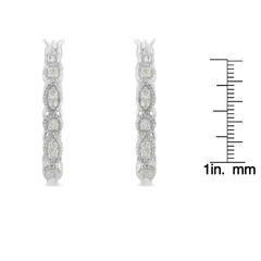 Sterling Silver 0.15ct TDW Diamond  Hoop Earring (I-J,I3-Promo)