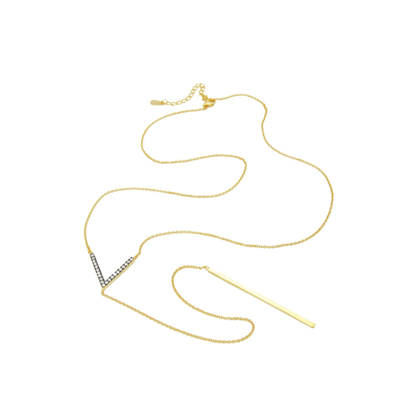 V & Bar Studded Lariat