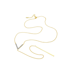 V & Bar Studded Lariat