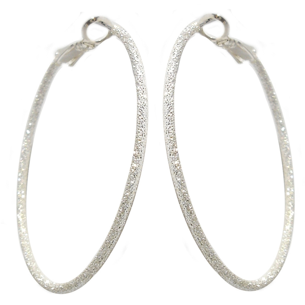 Zirconite 40mm Diamond Cut Hoop Earrings